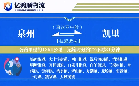泉州到凯里物流公司