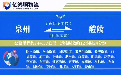 泉州到醴陵物流公司