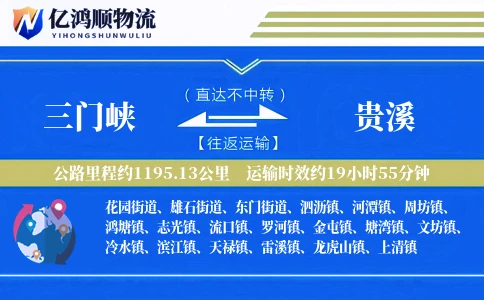 三门峡到贵溪物流公司