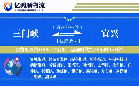 三门峡到宜兴物流公司