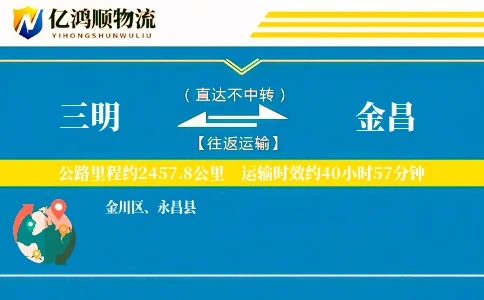 三明到金昌物流公司