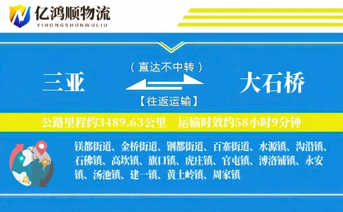 三亚到大石桥物流公司