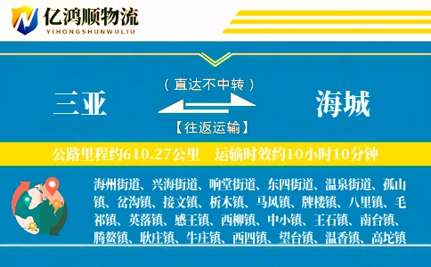 三亚到海城物流公司