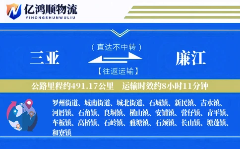 三亚到廉江物流公司