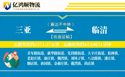 三亚到临清物流公司
