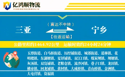 三亚到宁乡物流公司