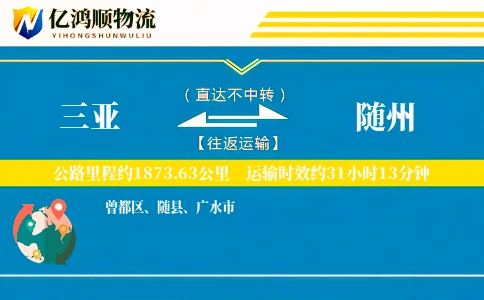 三亚到随州物流公司
