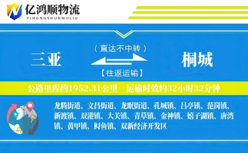 三亚到桐城物流公司
