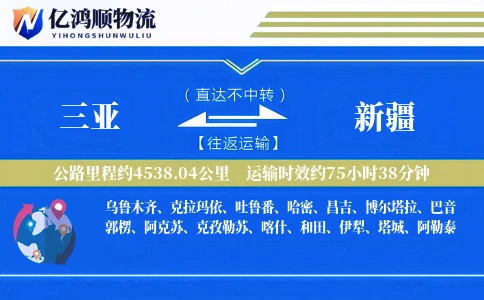 三亚到新疆物流公司