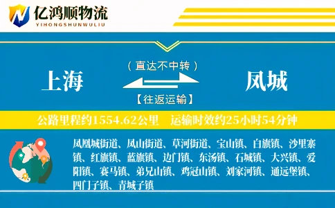 上海到凤城物流公司