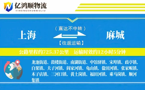 上海到麻城物流公司