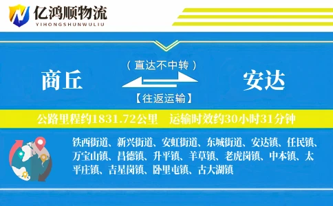 商丘到安达物流公司