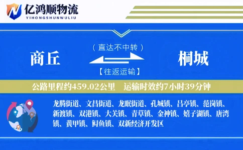商丘到桐城物流公司