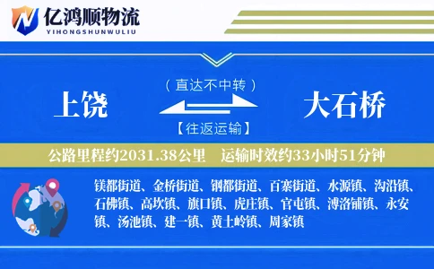 上饶到大石桥物流公司