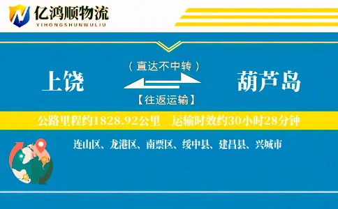 上饶到葫芦岛物流公司