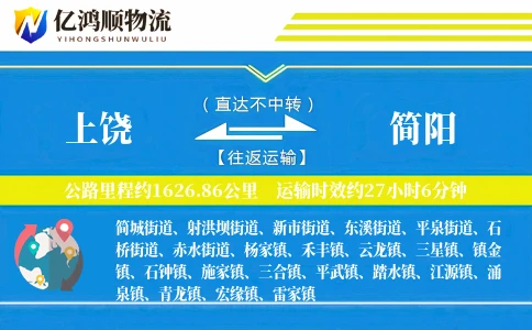 上饶到简阳物流公司