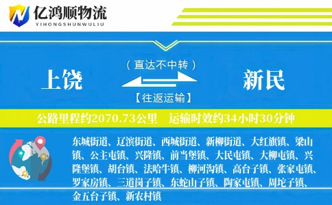 上饶到新民物流公司