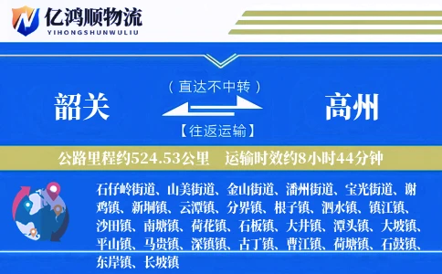 韶关到高州物流公司
