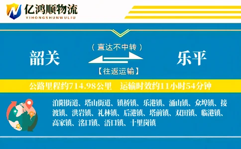 韶关到乐平物流公司
