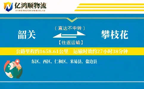 韶关到攀枝花物流公司