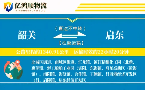 韶关到启东物流公司