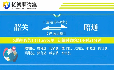 韶关到昭通物流公司