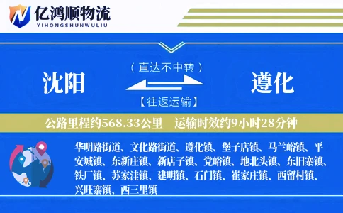 沈阳到遵化物流公司