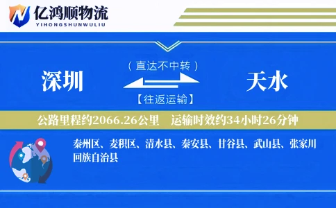 深圳到天水物流公司