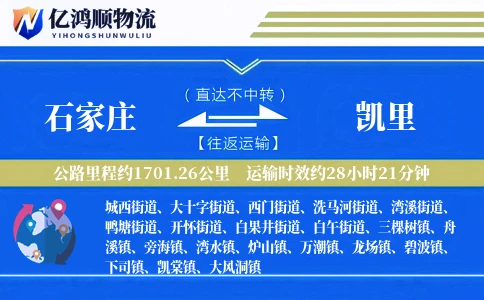 石家庄到凯里物流公司