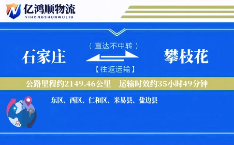 石家庄到攀枝花物流公司