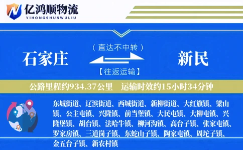 石家庄到新民物流公司