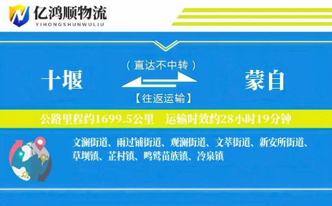十堰到蒙自物流公司