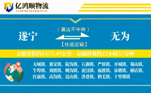 遂宁到无为物流公司