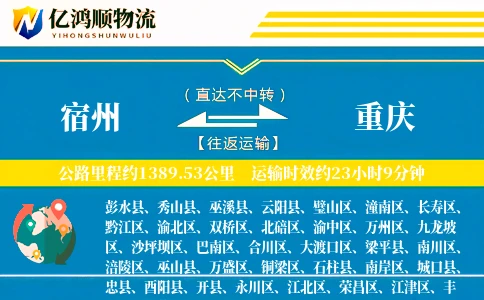 宿州到重庆物流公司