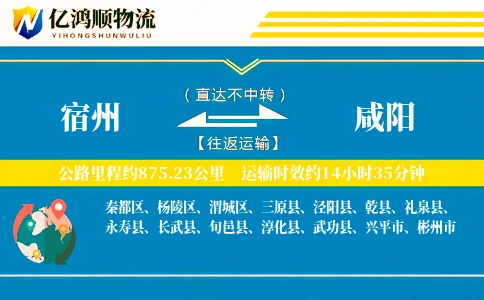 宿州到咸阳物流公司