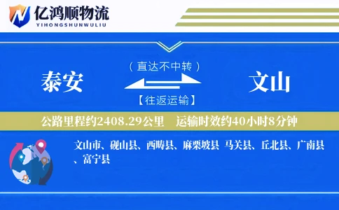 泰安到文山物流公司