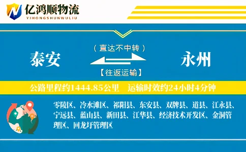 泰安到永州物流公司