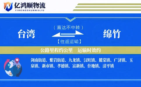 台湾到绵竹物流公司