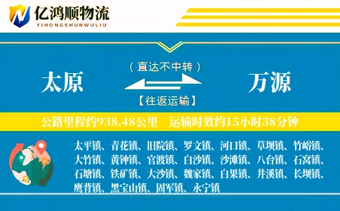 太原到万源物流公司