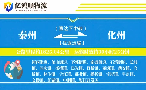 泰州到化州物流公司