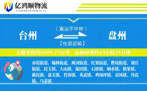 台州到盘州物流公司