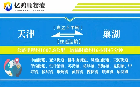 天津到巢湖物流公司