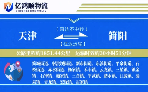 天津到简阳物流公司