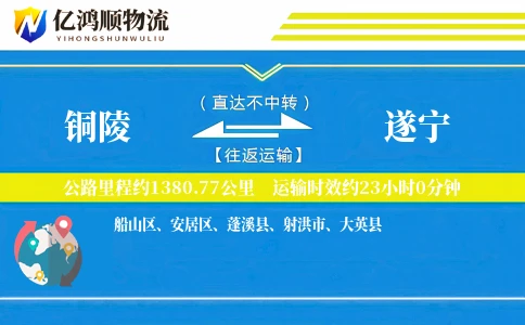 铜陵到遂宁物流公司