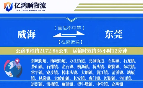 威海到东莞物流公司
