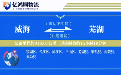 威海到芜湖物流公司