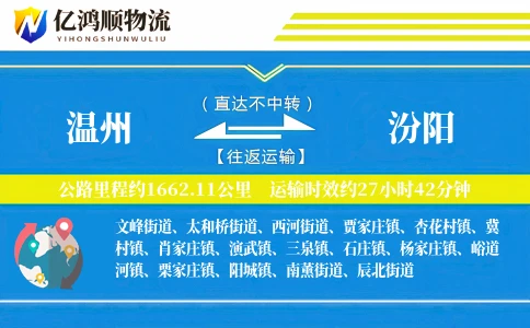 温州到汾阳物流公司