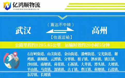 武汉到高州物流公司