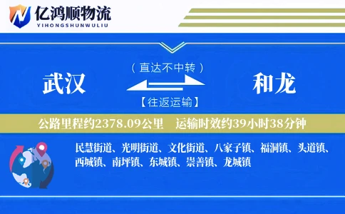 武汉到和龙物流公司