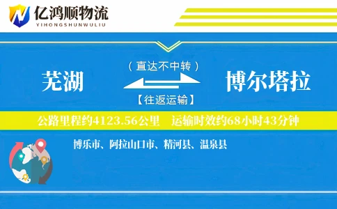 芜湖到博尔塔拉物流公司